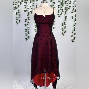 Vintage red/black Floral prom Dress